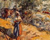 卡尔 拉尔森 : The Cowgirl in the meadow